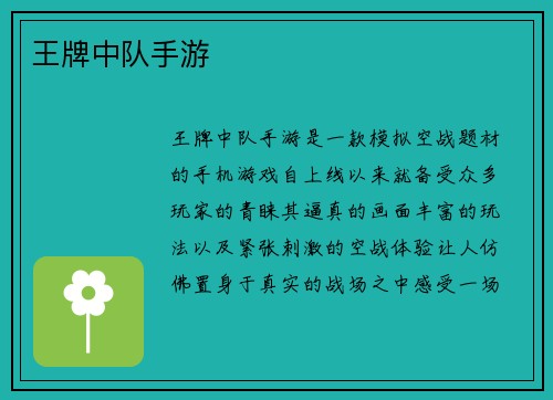 王牌中队手游